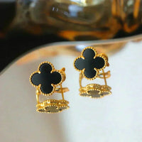 [Polaidi Jewelry ]CLOVER MEDIUM 1 MOTIFS  ONYX STUD EARRINGS