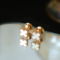 [Polaidi Jewelry ]CLOVER MINI 9.5MM WHITE MOP EARRINGS