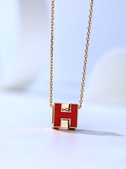 [Polaidi Jewelry]H CAGE PINK GOLD NECKLACE
