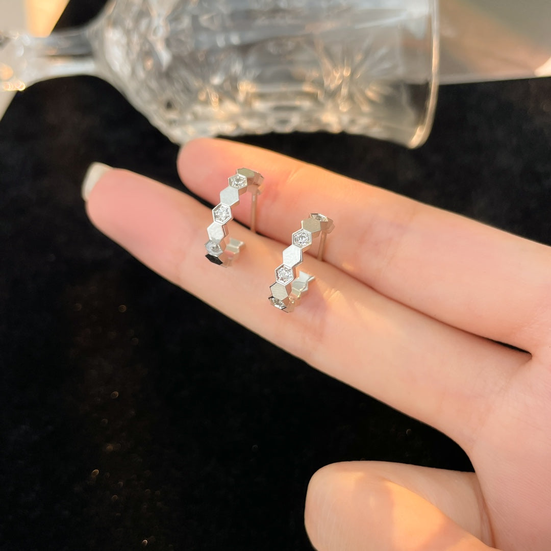 [：Polaidi Jewelry]BEE LOVE DIAMOND HOOP EARRINGS