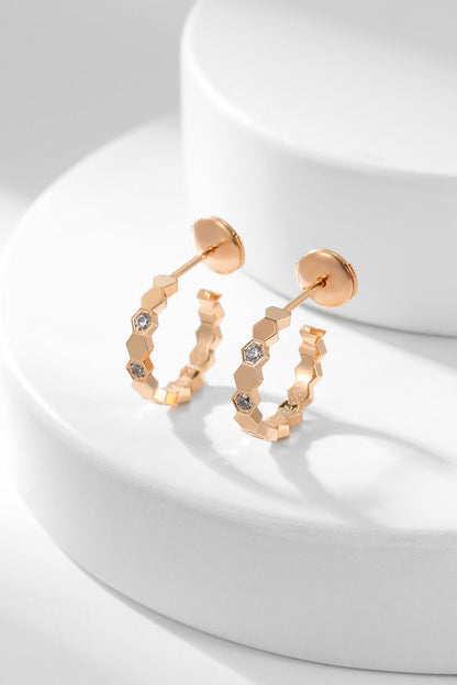 [：Polaidi Jewelry]BEE LOVE DIAMOND HOOP EARRINGS