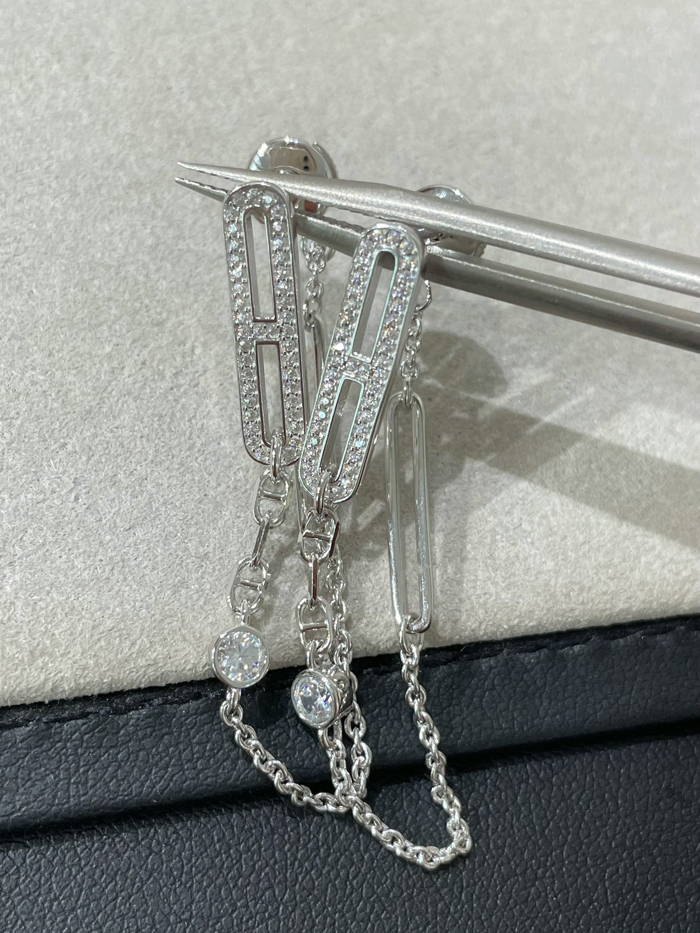 [Polaidi Jewelry]CHAINE CHAOS DIAMOND DROP EARRINGS