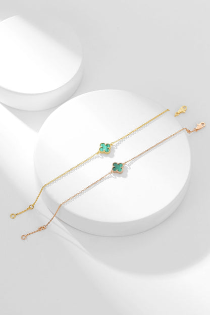 [：Polaidi Jewelry]CLOVER BRACELET MALACHITE 1 MOTIF
