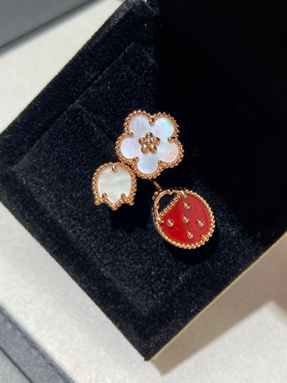 [：Polaidi Jewelry]ラッキー3 モチーフ ローズゴールドリング