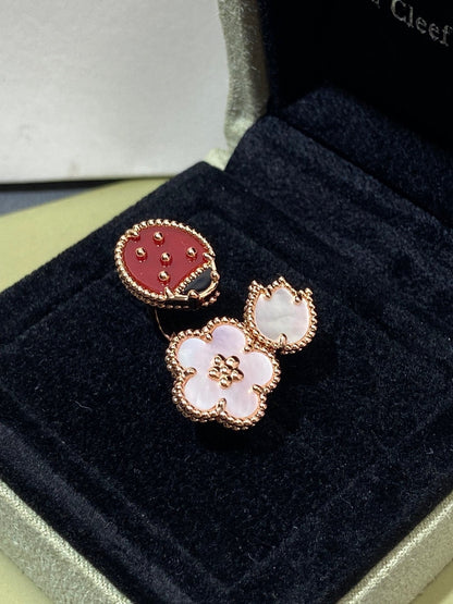 [：Polaidi Jewelry]ラッキー3 モチーフ ローズゴールドリング