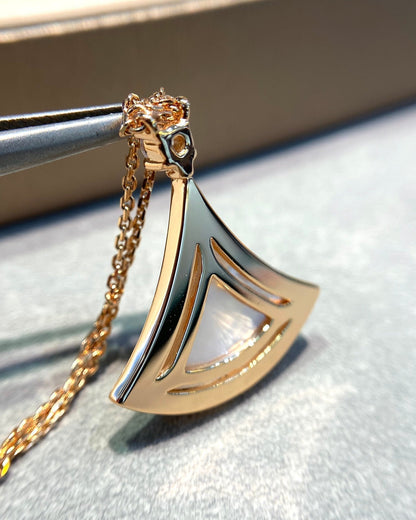 [Polaidi Jewelry]DREAM MOP DIAMOND PAVED PINK GOLD NECKLACE