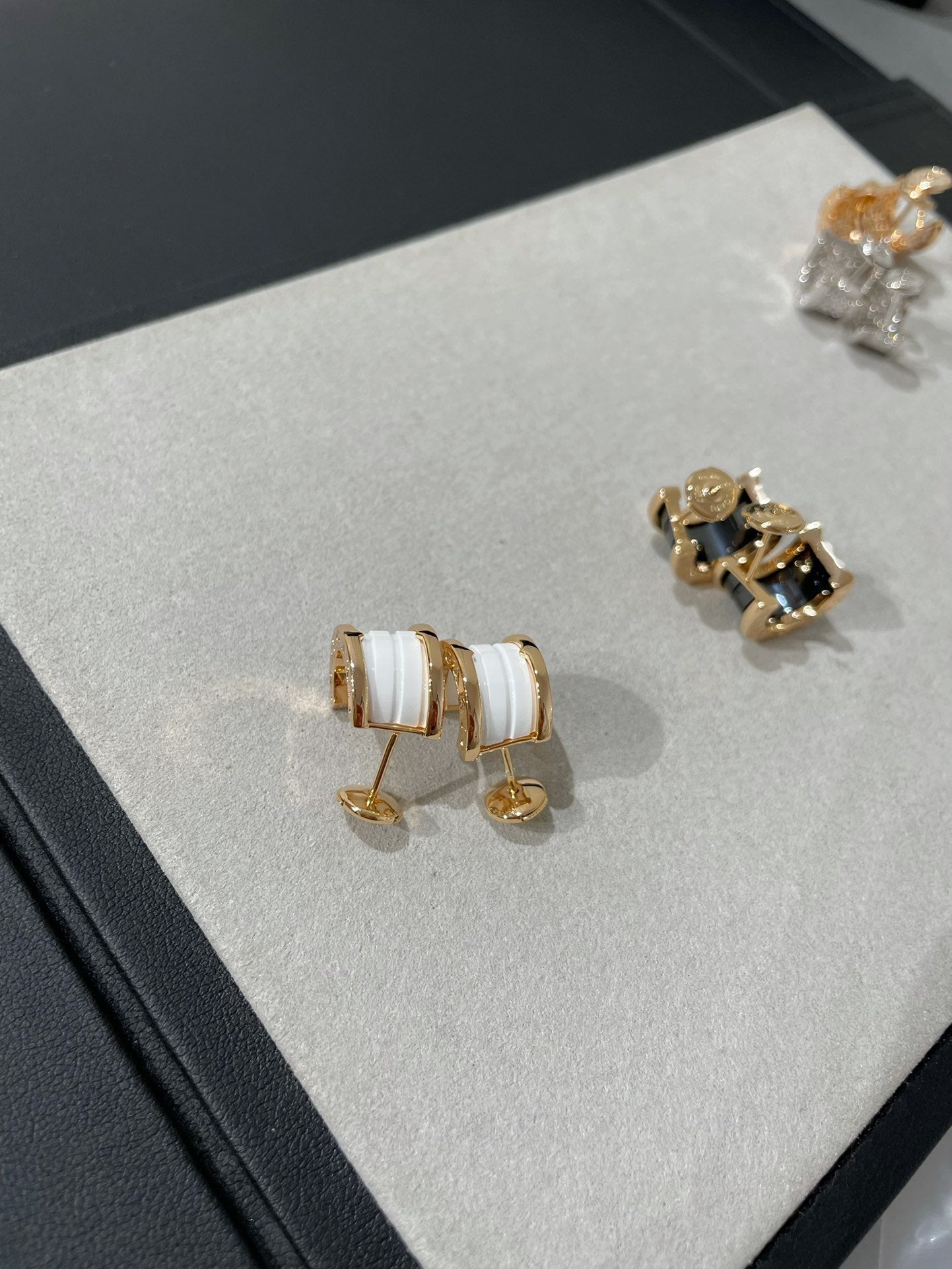 [Polaidi Jewelry]ZERO 1 PINK GOLD CERAMIC EARRINGS