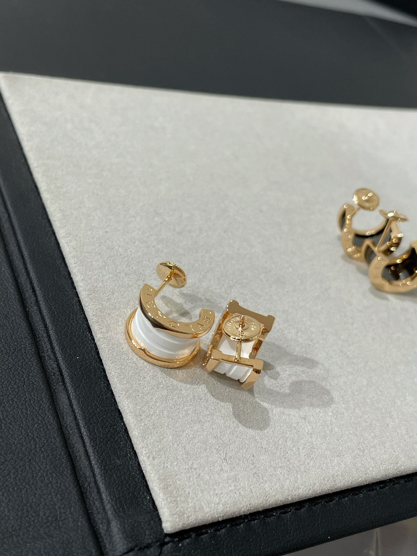 [Polaidi Jewelry]ZERO 1 PINK GOLD CERAMIC EARRINGS