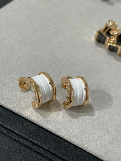 [Polaidi Jewelry]ZERO 1 PINK GOLD CERAMIC EARRINGS