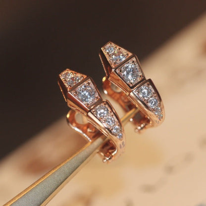 [Polaidi Jewelry]SERPENT PINK GOLD DIAMOND EARRINGS