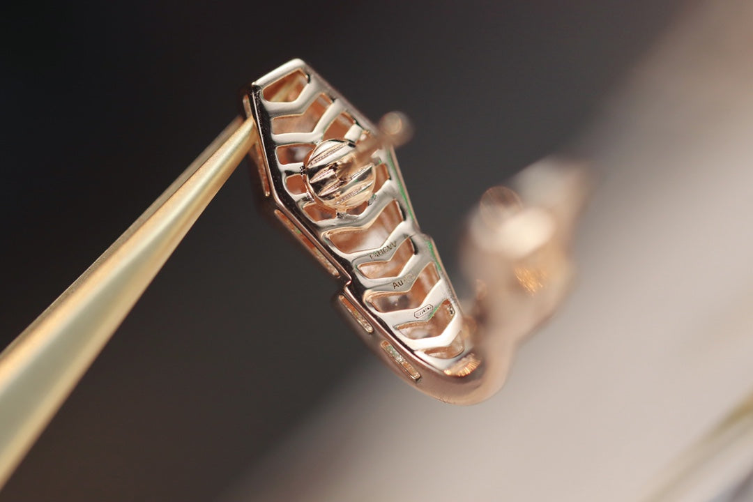 [Polaidi Jewelry]SERPENT PINK GOLD DIAMOND EARRINGS