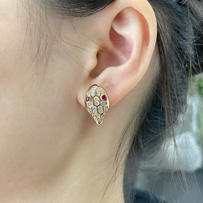 [Polaidi Jewelry]SERPENT DIAMOND STUD EARRINGS