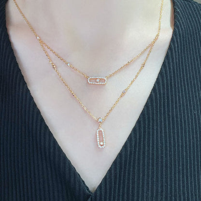 [Polaidi Jewelry]MOVE 2 ROW DIAMOND NECKLACE