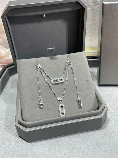[Polaidi Jewelry]MOVE 2 ROW DIAMOND NECKLACE