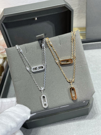 [Polaidi Jewelry]MOVE 2 ROW DIAMOND NECKLACE