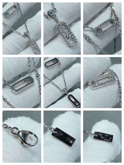 [Polaidi Jewelry]MOVE 2 ROW DIAMOND NECKLACE
