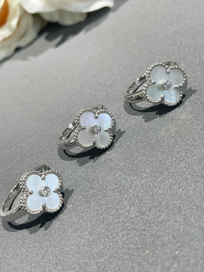 [Polaidi Jewelry]CLOVER SILVER MOP DIAMOND RING