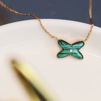 [Polaidi Jewelry ]JEUX MALACHITE 1 DIAMOND PINK GOLD NECKLACE