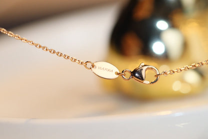 [：Polaidi Jewelry]JEUX MALACHITE 1 DIAMOND PINK GOLD NECKLACE