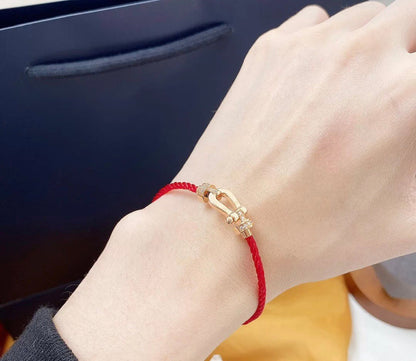 [Polaidi Jewelry]FORCE 10 HALF DIAMOND PINK GOLD RED CORDERI LARGE AND MEDIUM MODEL