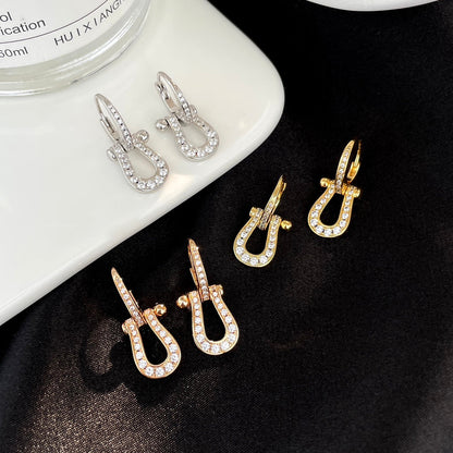 [Polaidi Jewelry]FORCE 10 FULL DIAMOND DROP EARRINGS MEDIUM MODEL