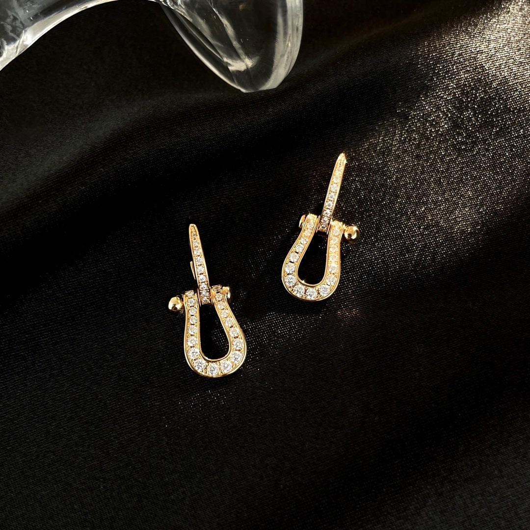 [Polaidi Jewelry]FORCE 10 FULL DIAMOND DROP EARRINGS MEDIUM MODEL