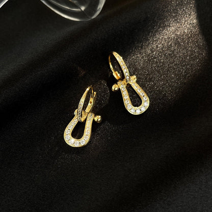 [：Polaidi Jewelry]FORCE 10 FULL DIAMOND DROP EARRINGS MEDIUM MODEL