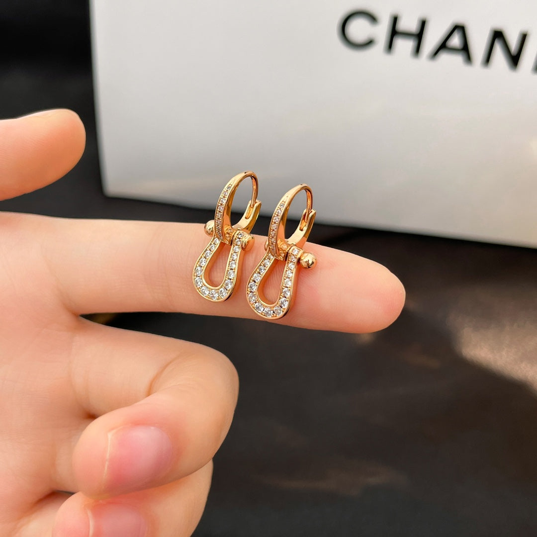 [Polaidi Jewelry]FORCE 10 FULL DIAMOND DROP EARRINGS MEDIUM MODEL
