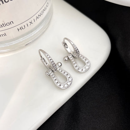 [Polaidi Jewelry]FORCE 10 FULL DIAMOND DROP EARRINGS MEDIUM MODEL