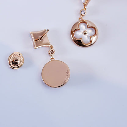 [Polaidi Jewelry]STAR AND SUN PINK GOLD MOP DROP EARRINGS