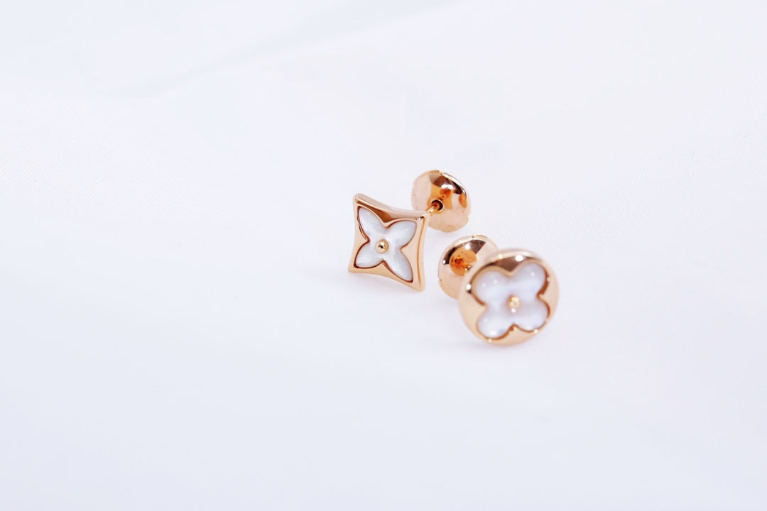 [：Polaidi Jewelry]STAR AND SUN PINK GOLD MOP STUD EARRINGS