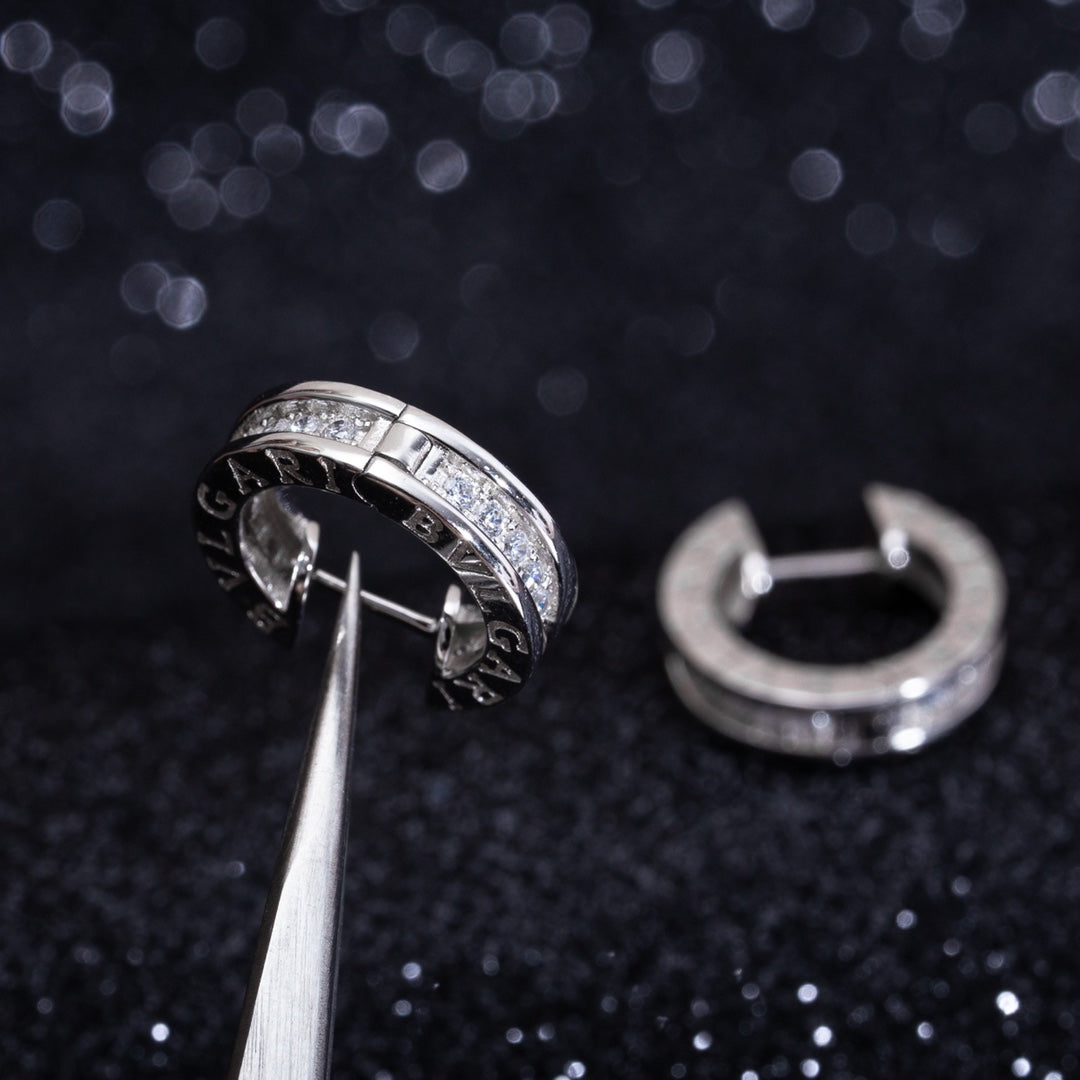 [Polaidi Jewelry]ZERO 1 MINI SILVER DIAMOND EARRINGS