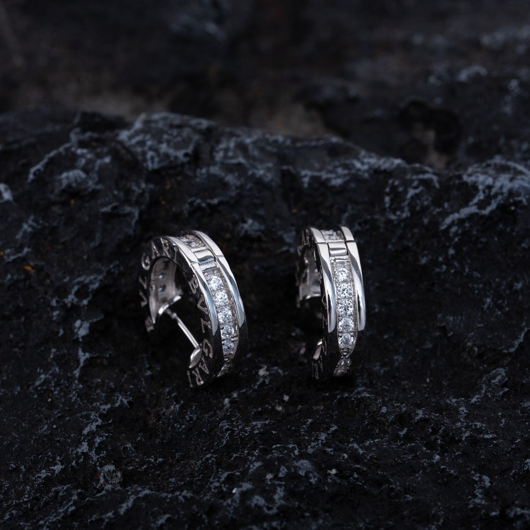 [Polaidi Jewelry]ZERO 1 MINI SILVER DIAMOND EARRINGS