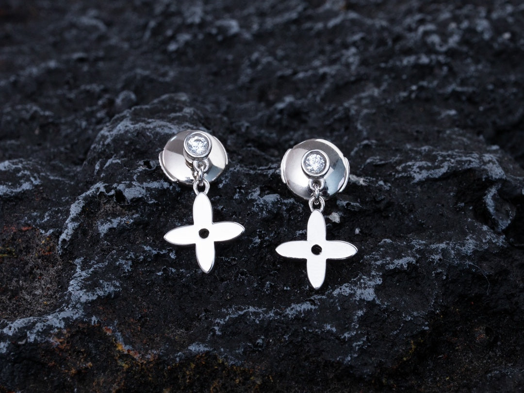 [Polaidi Jewelry]VIDYLLE SILVER DIAMOND MINI DROP EARRINGS