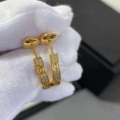 [：Polaidi Jewelry]LOVE DIAMOND GOLD HOOP EARRINGS
