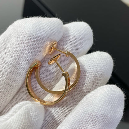 [Polaidi Jewelry]LOVE DIAMOND PINK GOLD HOOP EARRINGS