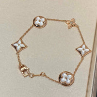 [Polaidi Jewelry ]STAR AND SUN 5 MOTIF MOP PINK GOLD BRACELET