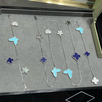 [：Polaidi Jewelry]LUCKY CLOVER SILVER 11 MOTIF NECKLACE