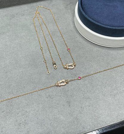 [Polaidi Jewelry]FORCE 10 DIAMOND PINK GOLD NECKLACE