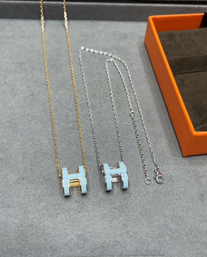 [Polaidi Jewelry]POP H SKY BLUE NECKLACE