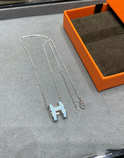 [Polaidi Jewelry]POP H SKY BLUE NECKLACE