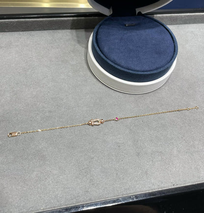 [Polaidi Jewelry]FORCE 10 DIAMOND CHAIN LINK PINK GOLD BRACELET