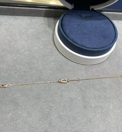 [Polaidi Jewelry]FORCE 10 DIAMOND CHAIN LINK PINK GOLD BRACELET
