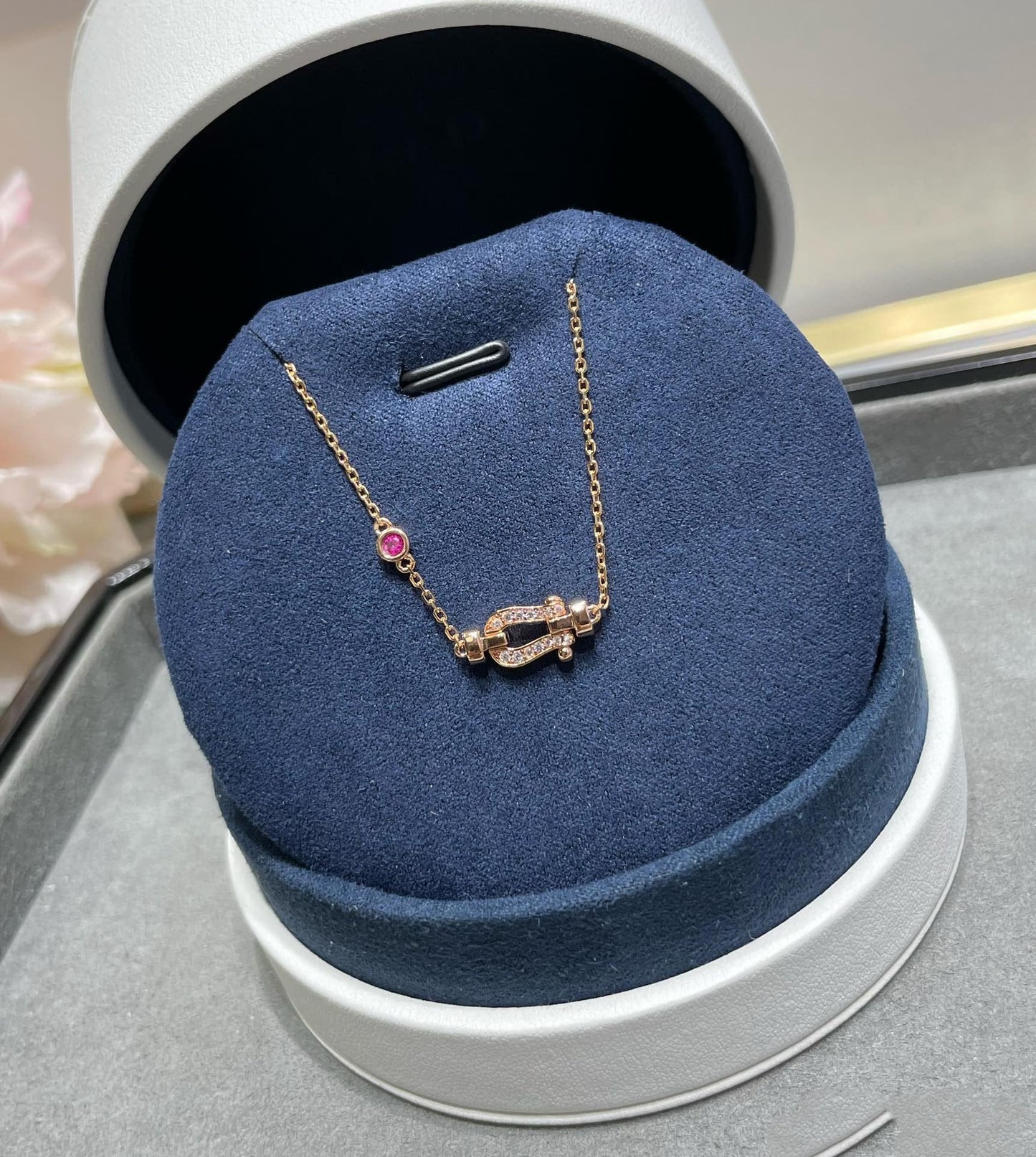 [Polaidi Jewelry]FORCE 10 DIAMOND CHAIN LINK PINK GOLD BRACELET