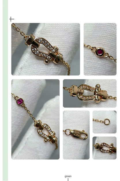 [Polaidi Jewelry]FORCE 10 DIAMOND CHAIN LINK PINK GOLD BRACELET