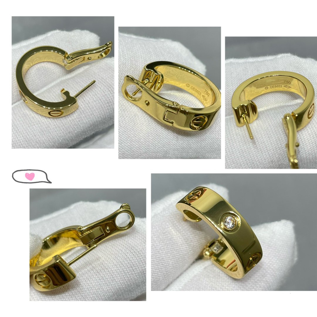 [Polaidi Jewelry]LOVE 5.5MM 1 DIAMOND EARRINGS