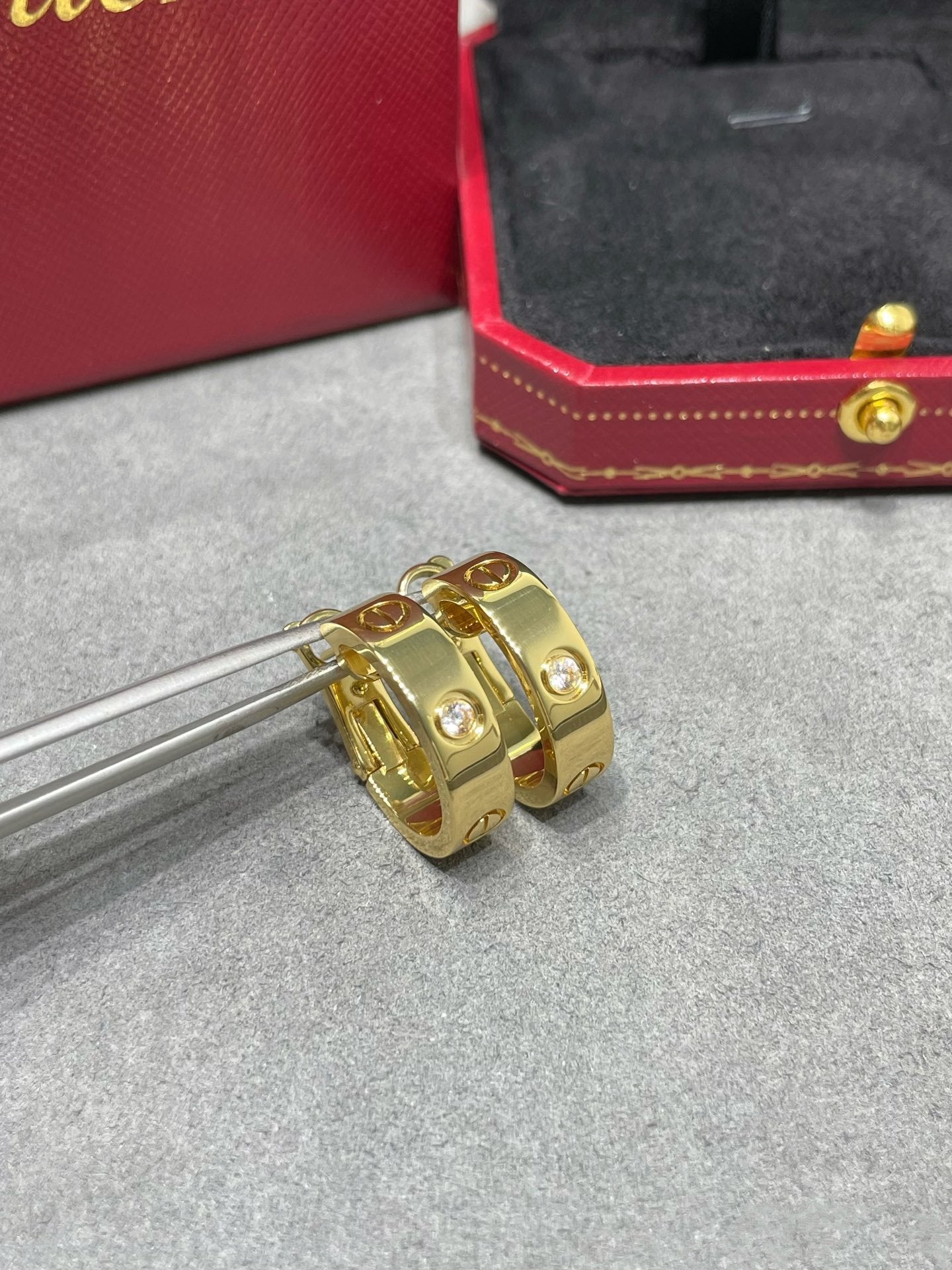 [：Polaidi Jewelry]LOVE 5.5MM 1 DIAMOND EARRINGS