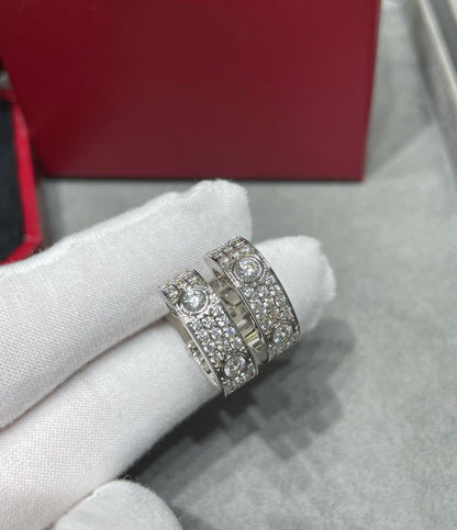 [Polaidi Jewelry]LOVE 5.5MM DIAMOND PAVED EARRINGS
