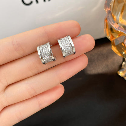 [Polaidi Jewelry]ZERO 1 DIAMOND PAVED EARRINGS