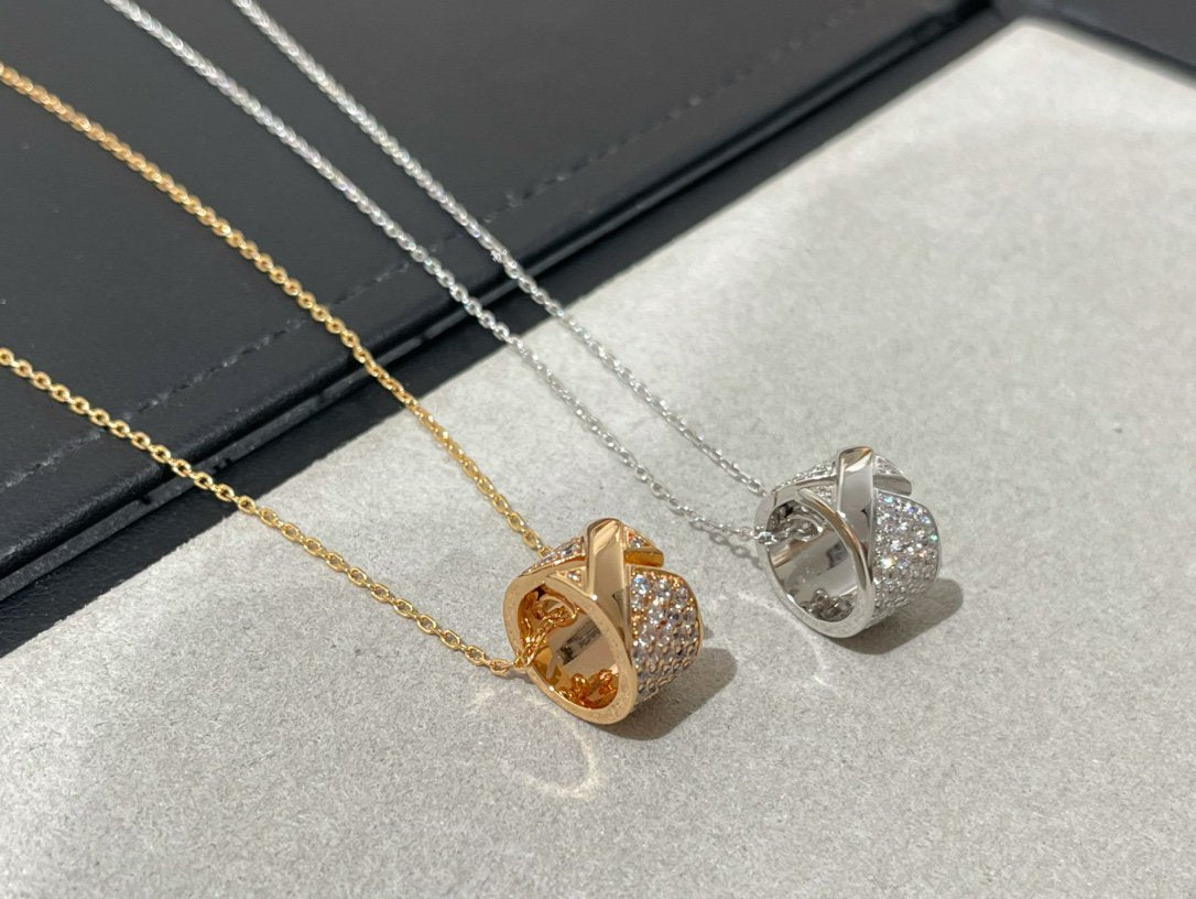 [：Polaidi Jewelry]LIENS EVIDENCE DIAMOND PAVED NECKLACE